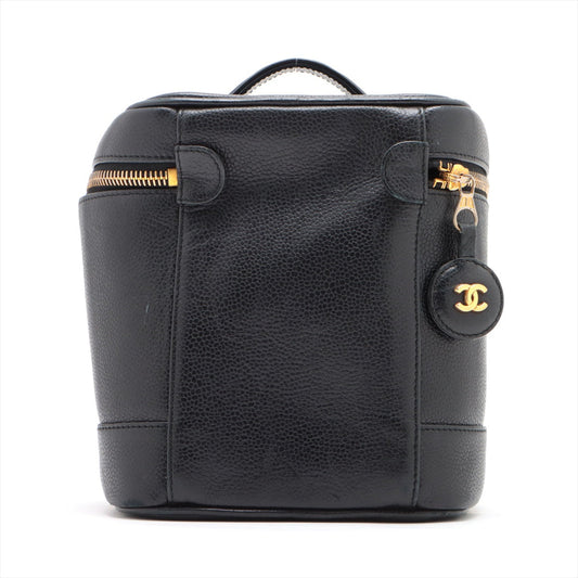 Chanel Coco Caviar S Vanity Bag Black G Gold 4th Seal Closed