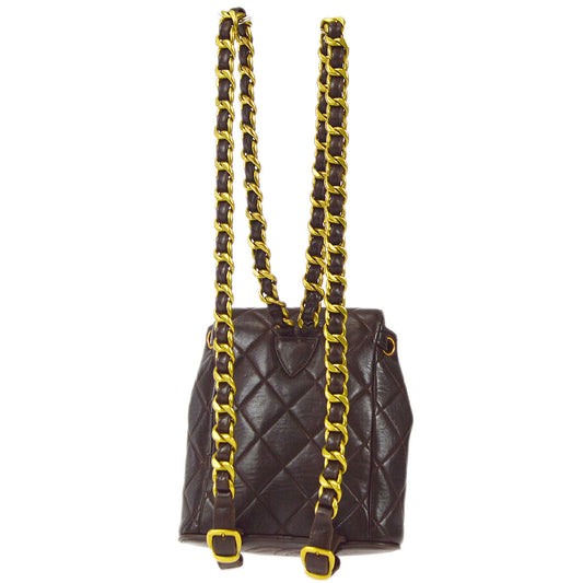 Luxury Chanel * 1994-1996 Duma Backpack Small Brown Lambskin
