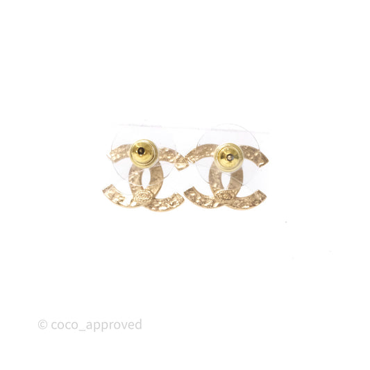 Chanel CC Earrings Gold Tone 21A