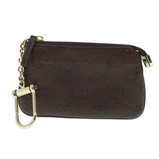 Luxury Gucci Guccissima GG Coin Purse Leather Brown 233183 55625