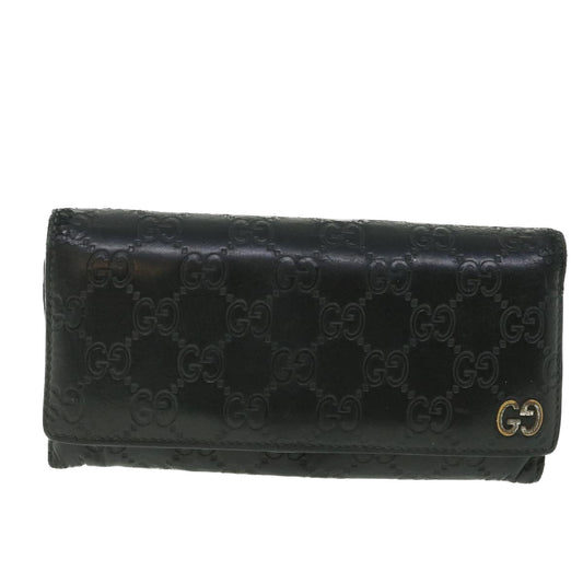 Luxury Gucci GG Canvas Guccissima Long Wallet Black 481727 55674