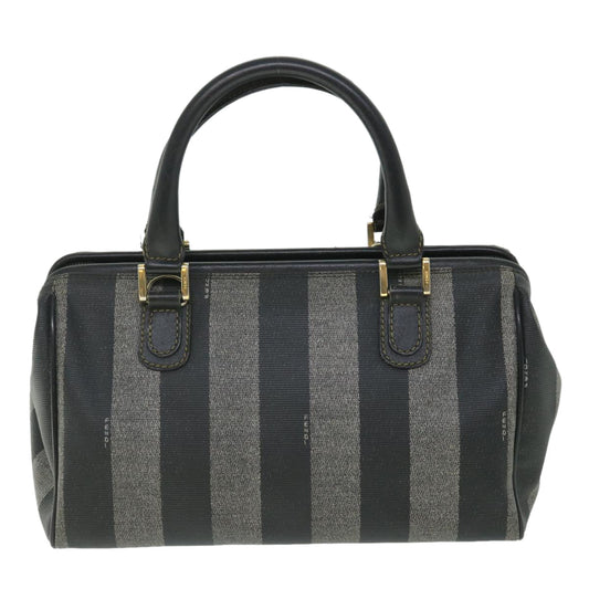 Luxury FendiPecan Canvas Hand Bag Coated Canvas 2way Gray Black55821