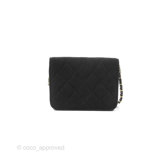 Chanel Crystals Pearl Crush Mini Belt Bag with Chain Black Velvet Gold Hardware