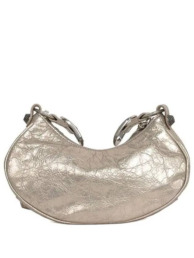Luxury Balenciaga Metallic Le Cagol XS Lambskin Shoulder Bag Metallic Beige