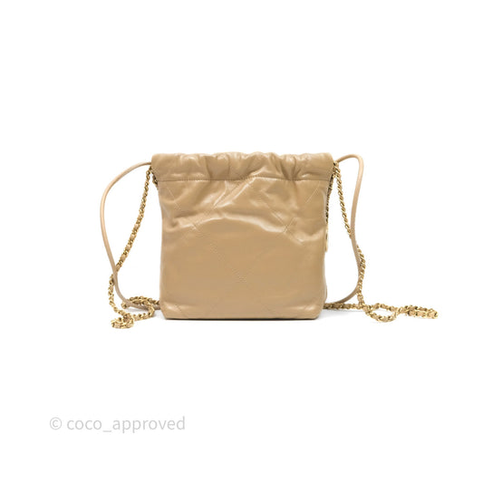 Chanel 22 Mini Bag Beige Shiny Crumpled Calfskin