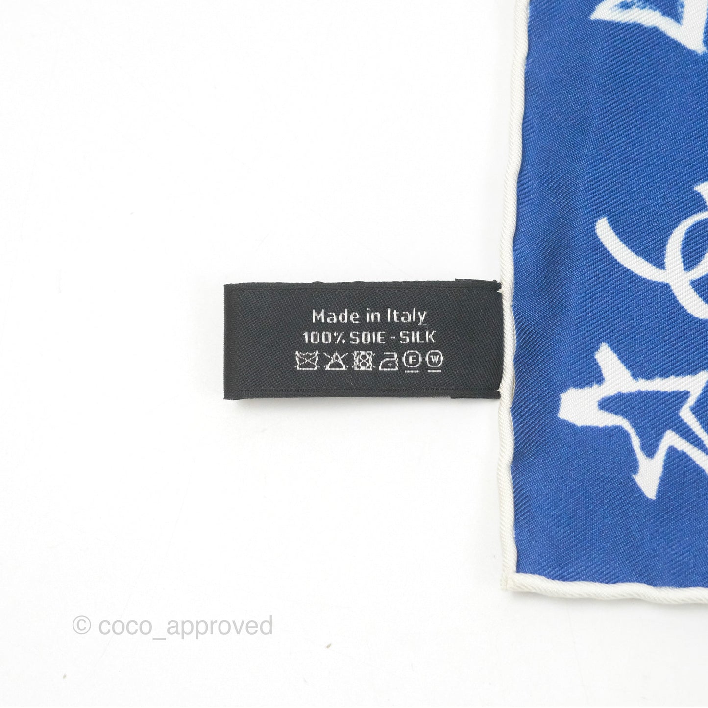 Chanel Blue Silk Scarf