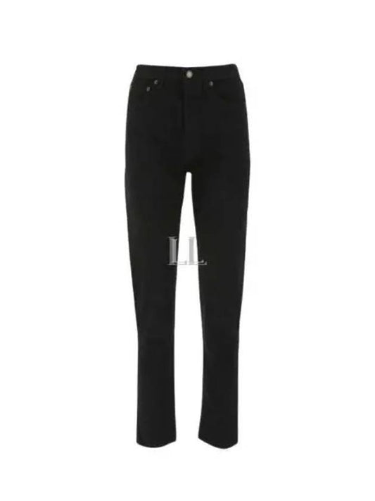 Luxury Saint Laurent Women's Cotton High Waist Pants Black