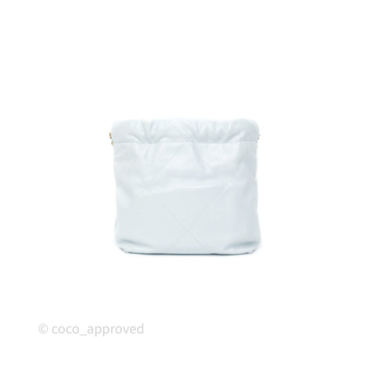Chanel 22 Mini Bag Light Blue Shiny Crumpled Calfskin