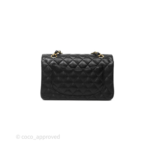 Chanel Small Classic Flap Quilted Black Caviar Gold Hardware