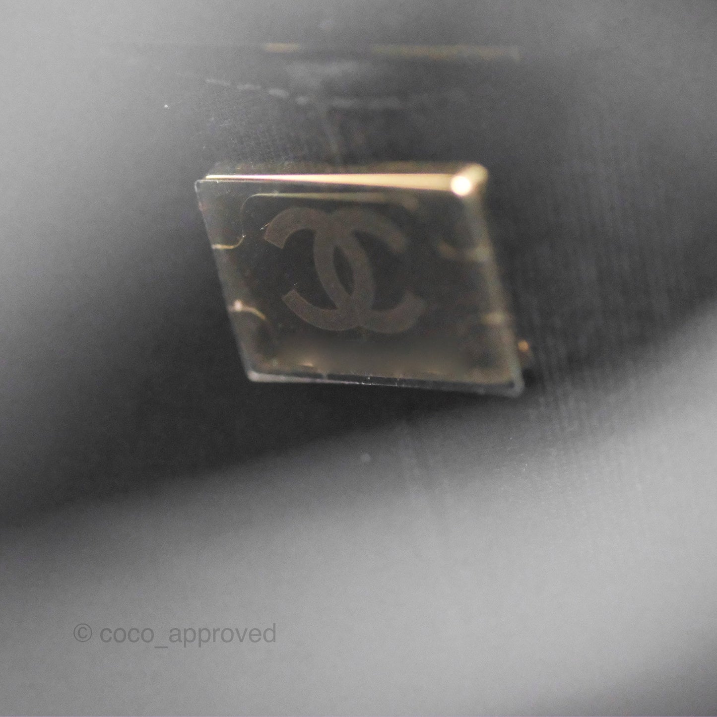 Chanel Small Hexagon Vanity Case Black Lambskin Gold Hardware