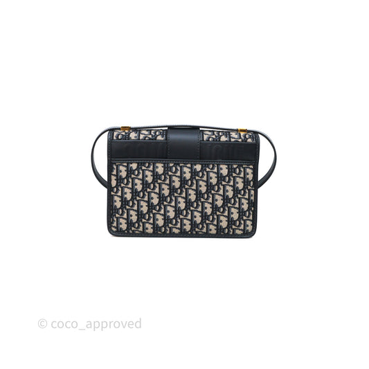 Christian Dior Small 30 Montaigne Bag Blue Dior Oblique Jacquard