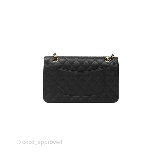 Chanel Classic Medium Flap Quilted Black Caviar Gold Hardware