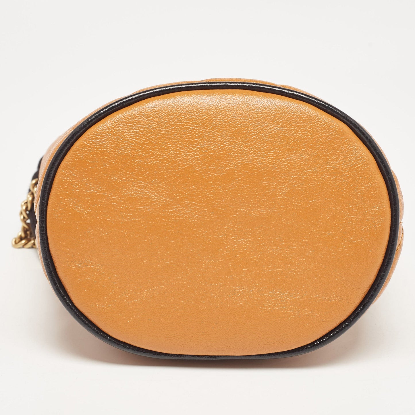 Luxury Gucci Trending 2025 Orange Matelassé Leather Mini Torchon Gg Marmont 2.0 Bucket Bag..