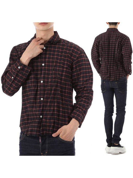 Luxury Balenciaga Check Pleated Long Sleeve Shirt