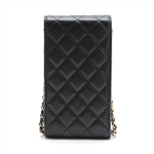 Chanel Matrasse Caviar S Chain Shoulder Bag Phone Case Black G 32rd