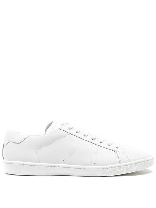 Luxury Saint Laurent Signature Court Classic Leather Low Top Sneakers Off White