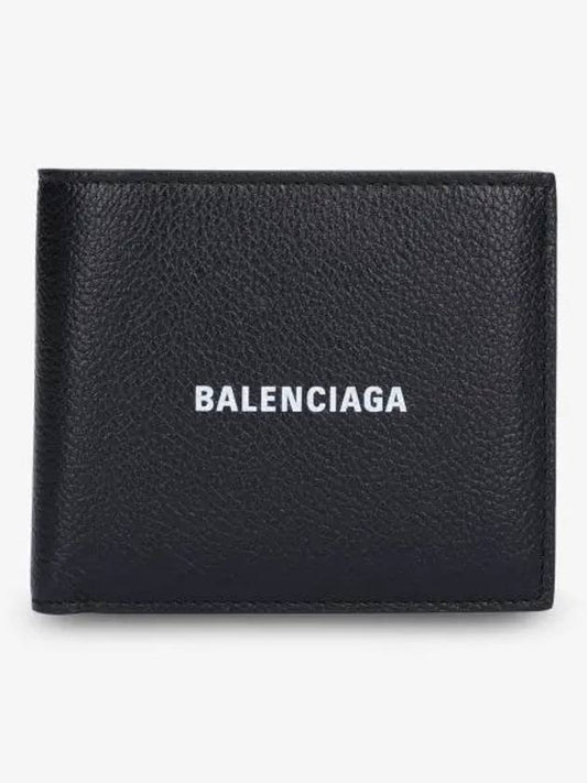 Luxury Balenciaga Cash Square Folded Wallet Black