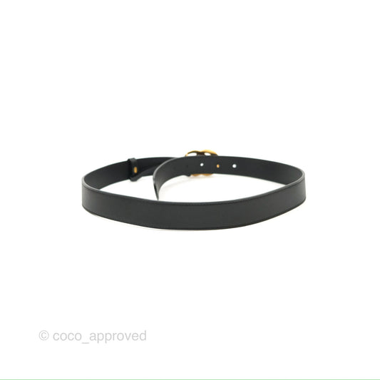 Gucci Double GG 20mm Belt Black Calfskin 85 34