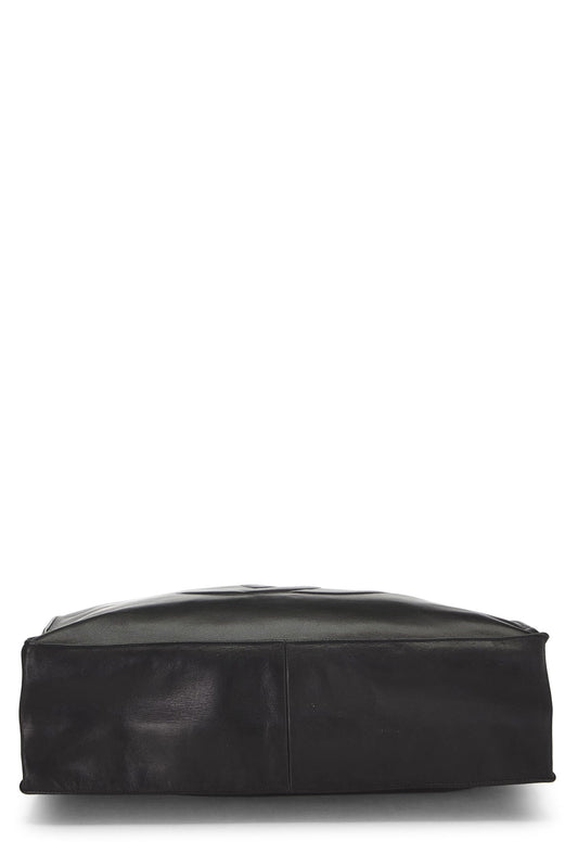 Chanel, Black Lambskin Flat Chain Handle Tote Medium, Black