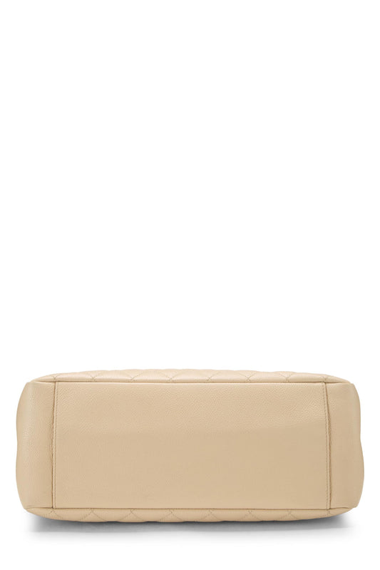 Chanel, Beige Quilted Caviar Grand Shopping Tote (GST), Beige