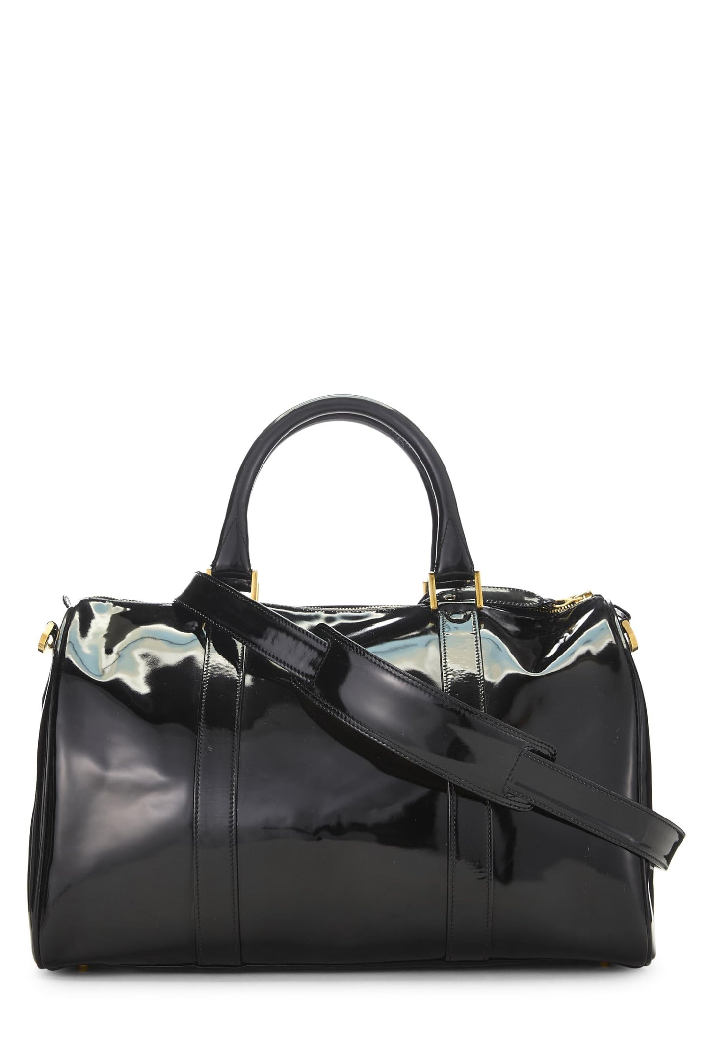 Chanel, Black Patent Leather Boston, Black