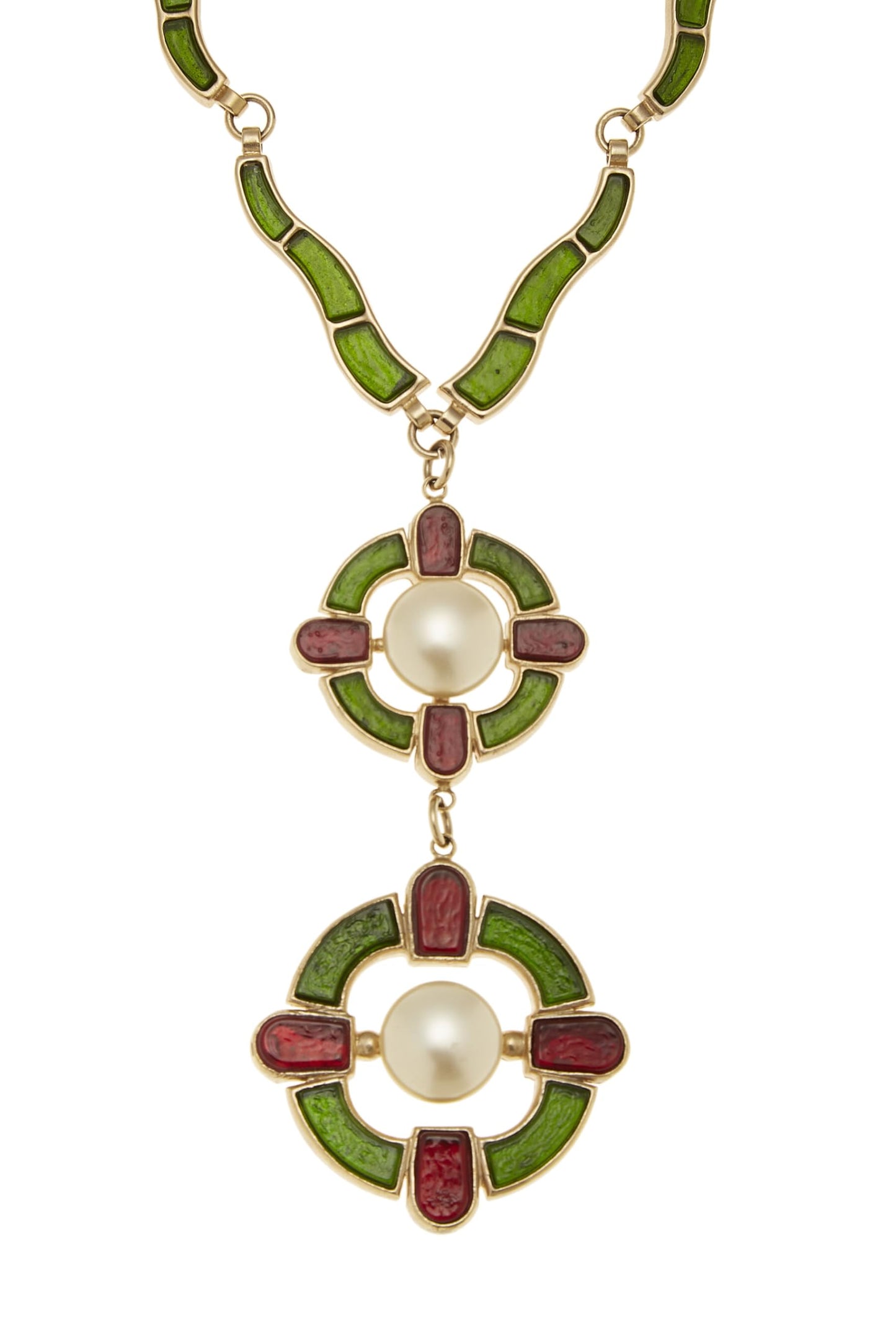 Chanel, Multicolor Faux Pearl Gripoix Pendant Necklace, Multi