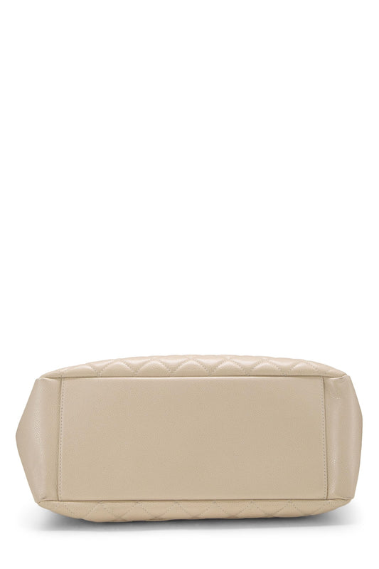 Chanel, Beige Quilted Caviar Grand Shopping Tote (GST), Beige
