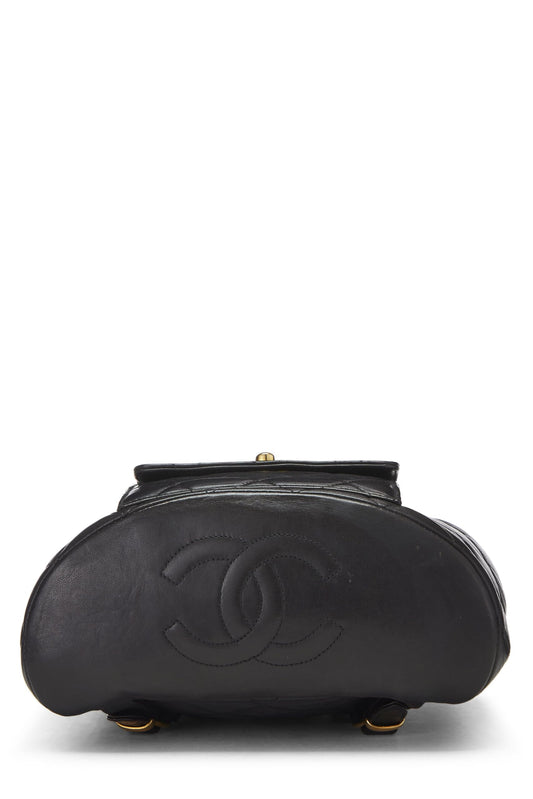 Chanel, Black Quilted Lambskin 'CC' Classic Backpack Medium, Black