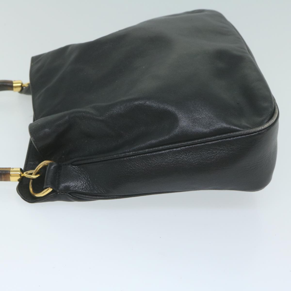 GUCCI Bamboo Shoulder Bag Leather 2way Black 62332