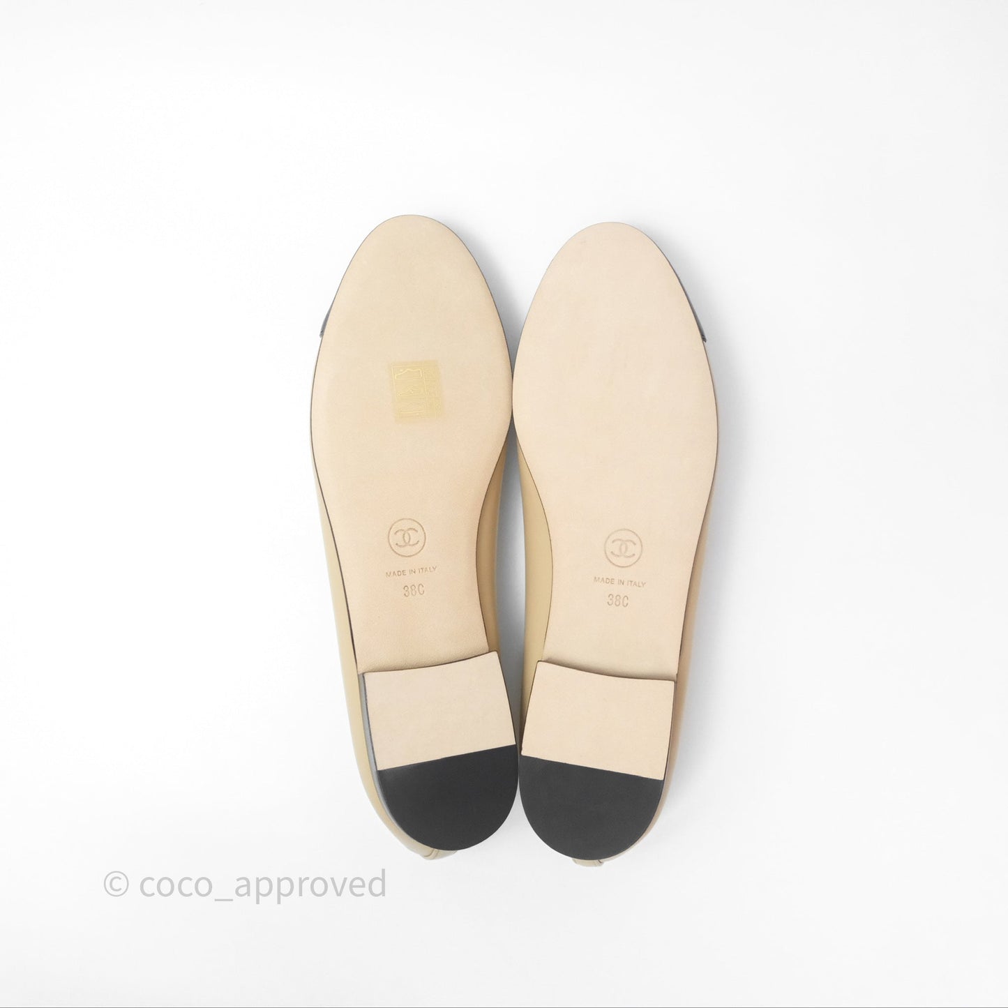 Chanel Ballerina Flats Black/Beige Size 38