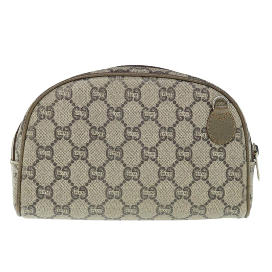 GUCCI GG Plus Supreme Clutch Bag PVC Leather Beige 62976