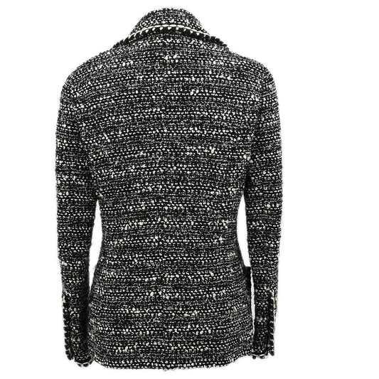Luxury Chanel Fall 1994 single-breasted tweed boucle jacket #40