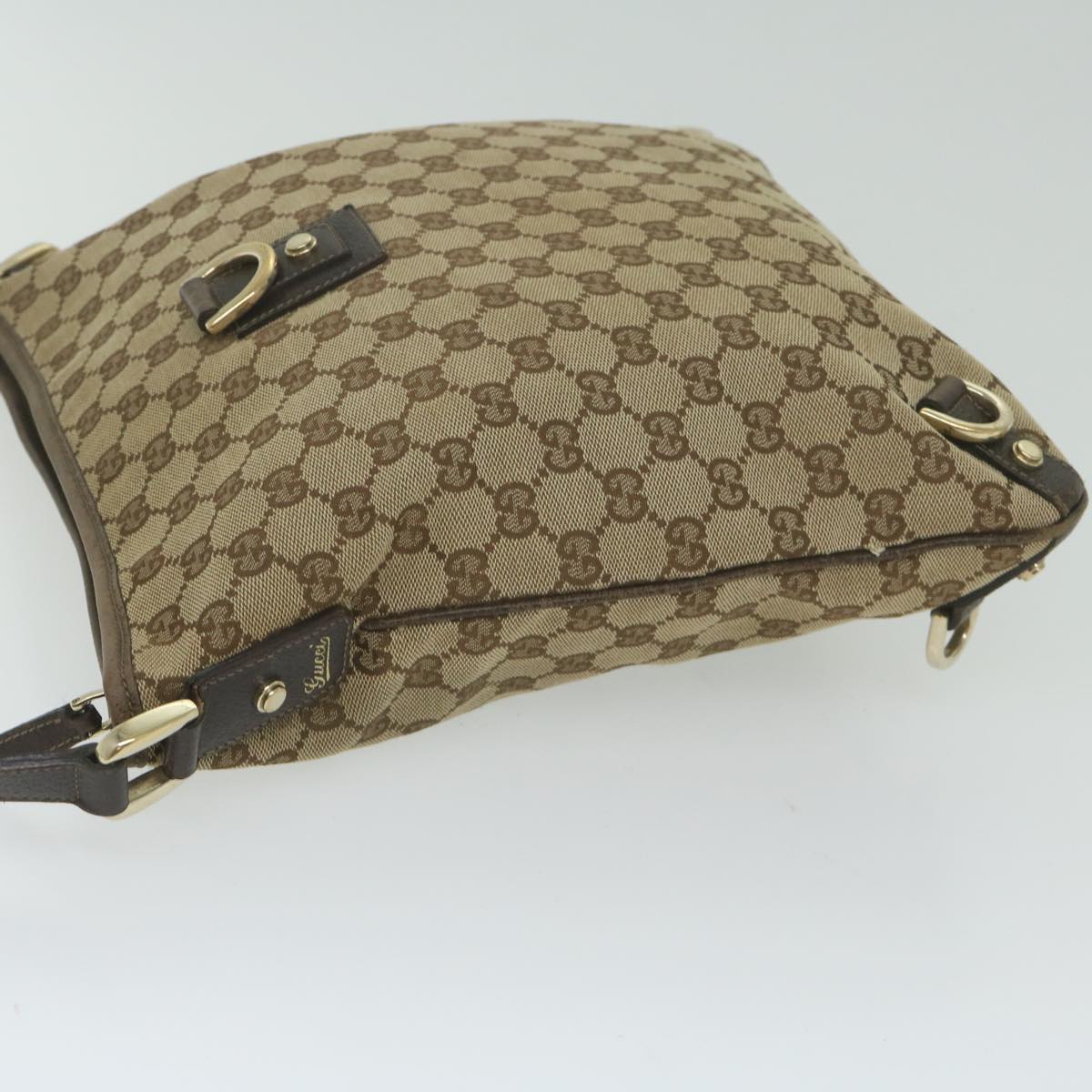 GUCCI GG Canvas Shoulder Bag Beige 130942 63392