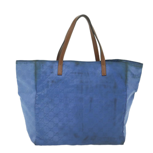 GUCCI GG Canvas Tote Bag Nylon Blue 63547