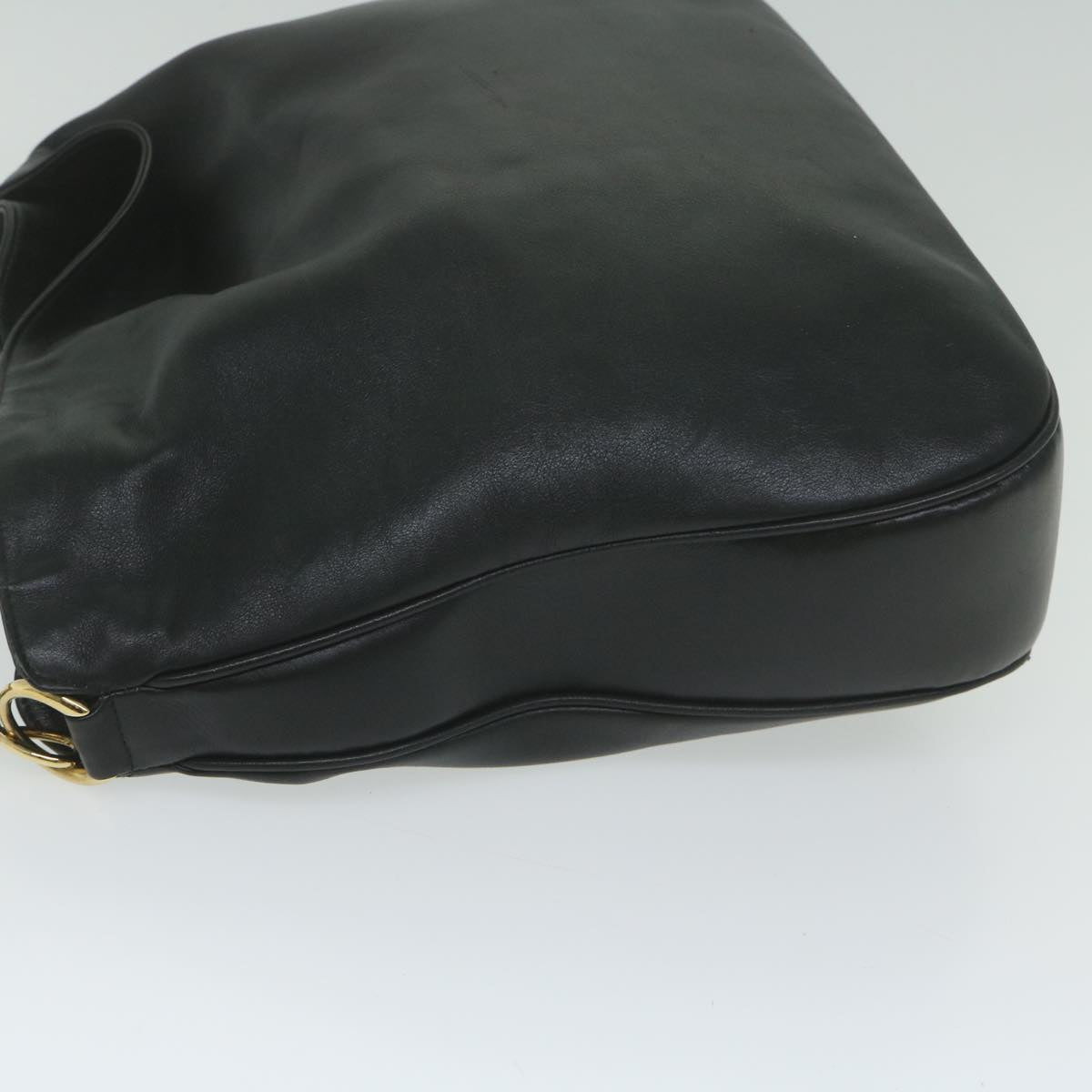 GUCCI Bamboo Shoulder Bag Leather 2way Black 63599