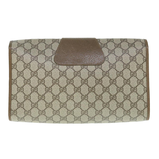 GUCCI Web Sherry Line GG Supreme Clutch Bag Beige Red Green 89 01 031 63621