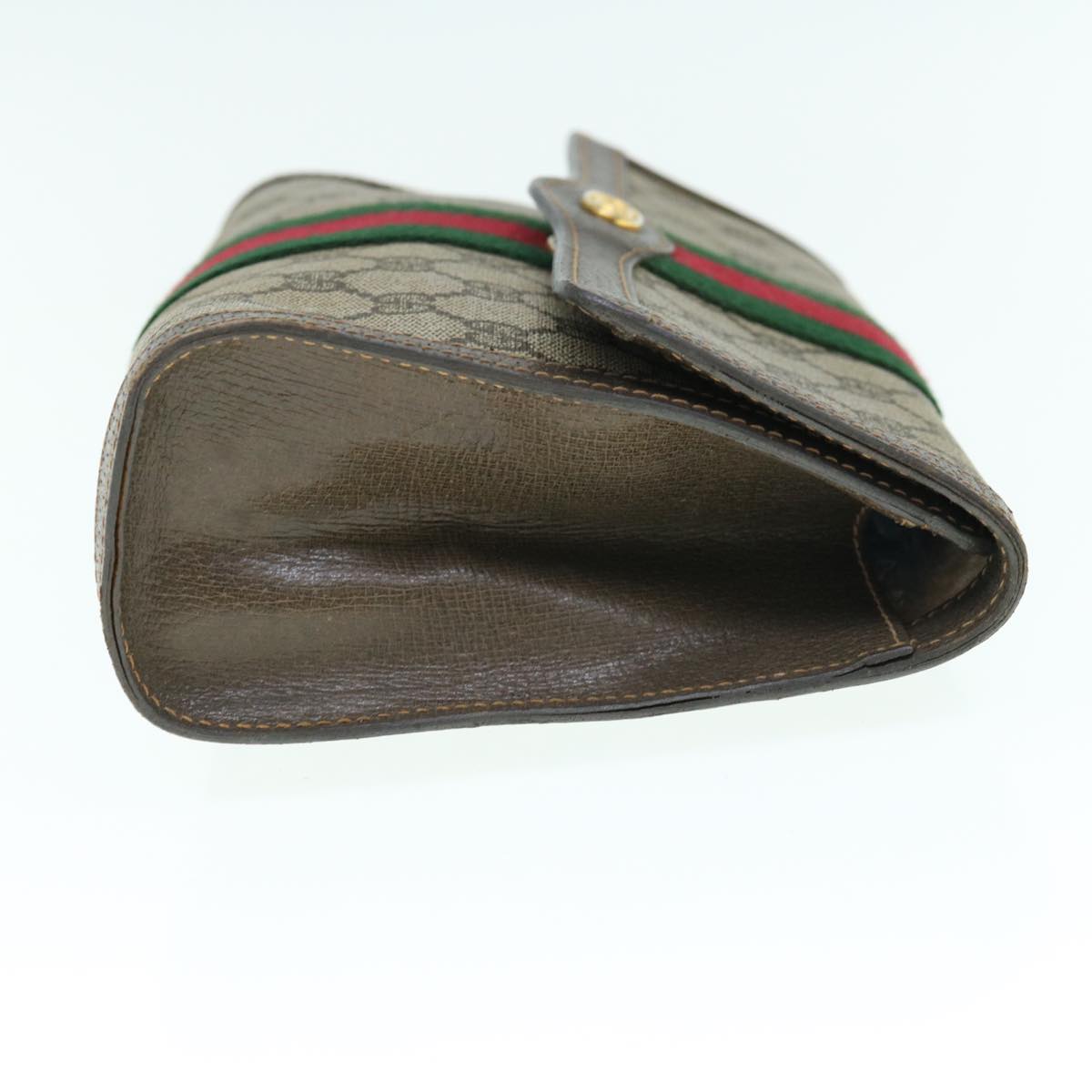 GUCCI Web Sherry Line GG Supreme Clutch Bag Beige Red 41 014 3087 25 63633
