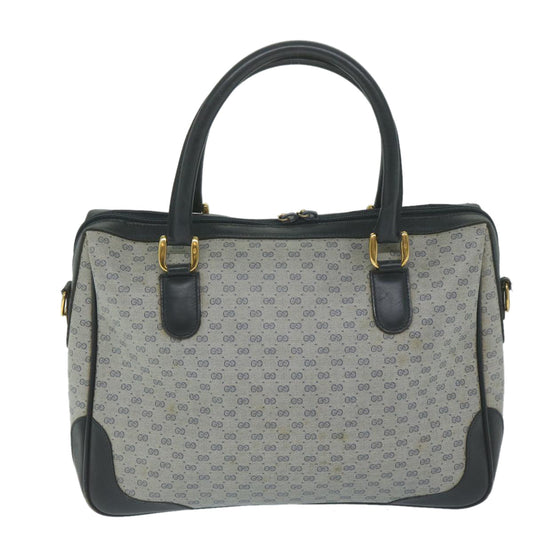 GUCCI Micro GG Supreme Boston Bag PVC Leather Navy 002 58 0033 63666