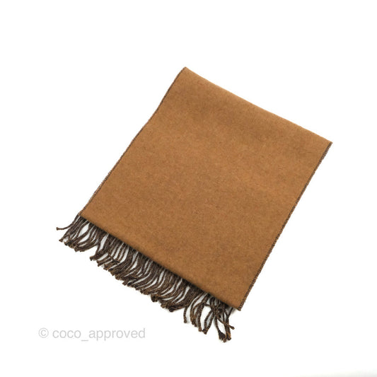 Hermes Cashmere Casaque Chevron Muffler Navy Caramel