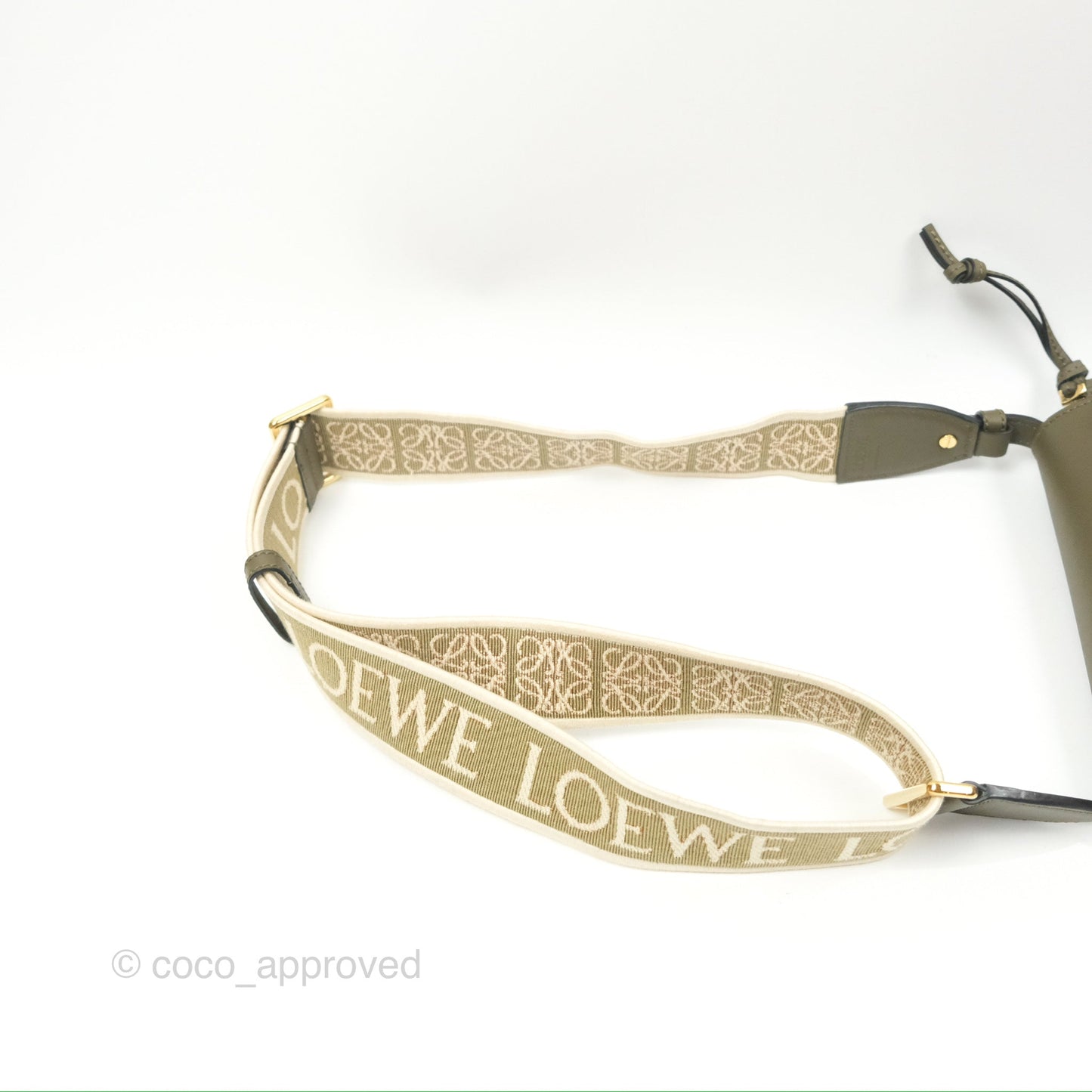 Loewe Mini Gate Dual Bag Soft Calfskin & Jacquard Strap Autumn Green