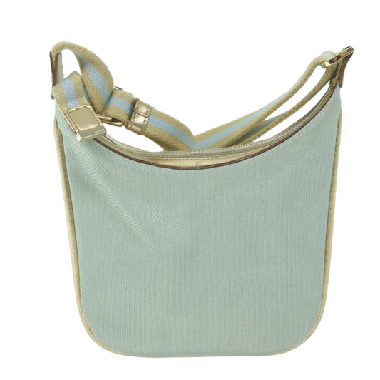 GUCCI Sherry Line Shoulder Bag Canvas Beige Light Blue 005 0814 64388