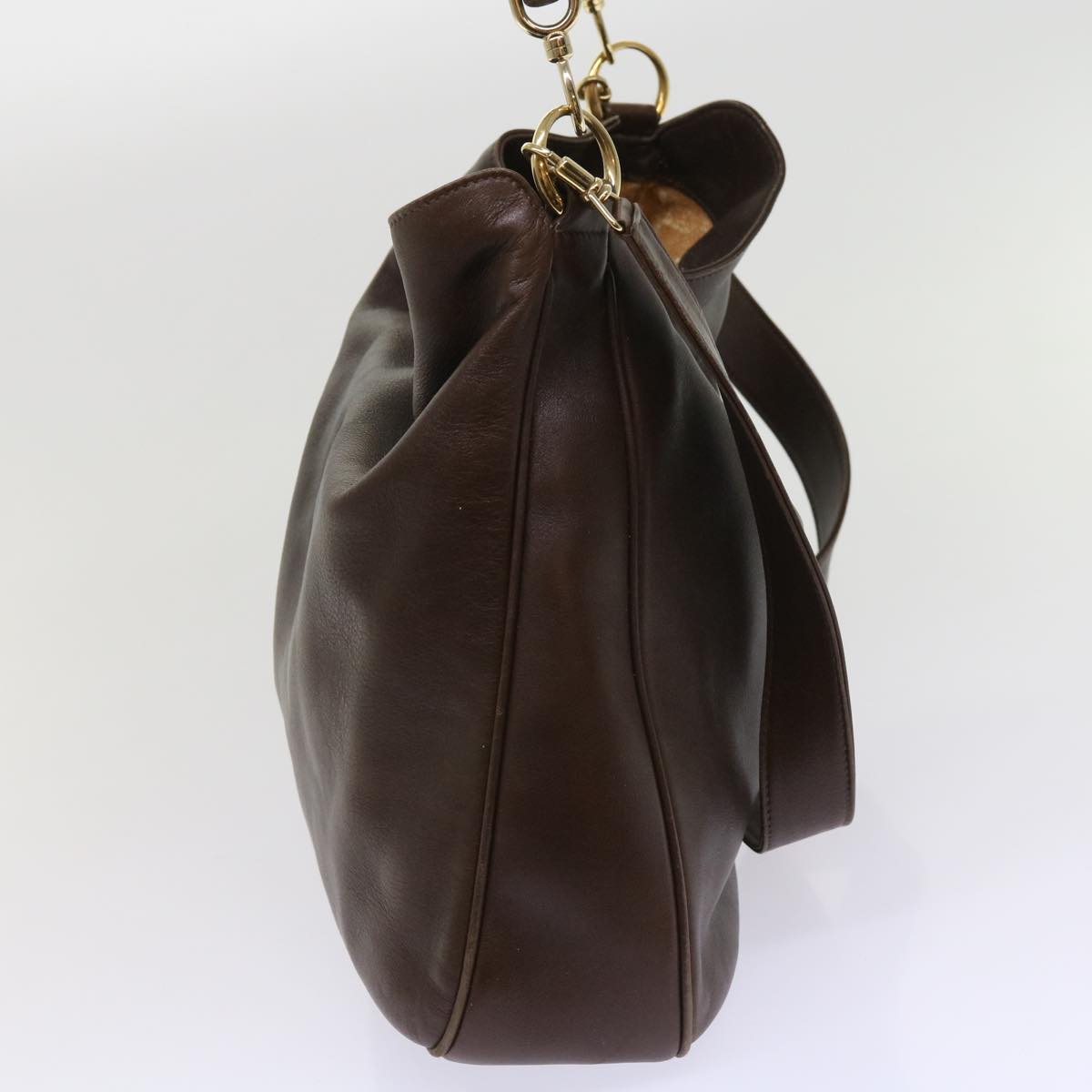 GUCCI Bamboo Shoulder Bag Leather 2way Brown 001 1705 1577 64481