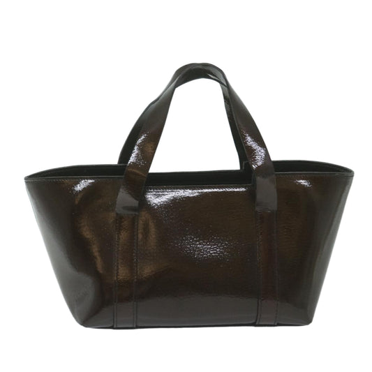 GUCCI Hand Bag Enamel Brown 64632