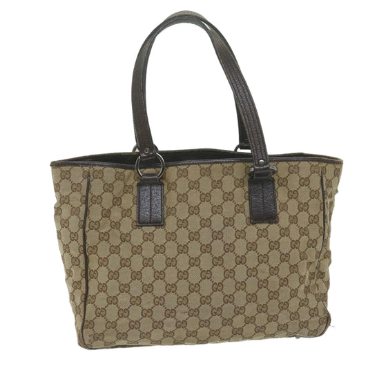 GUCCI GG Canvas Tote Bag Beige 113017 64654