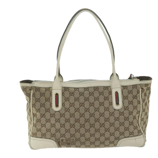 GUCCI GG Canvas Web Sherry Line Tote Bag Beige Red Green 177052 64768