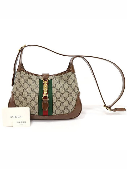 Luxury Gucci Trending 2025 636706 GG Supreme Canvas Gold Plated Jackie 1961 Small Shoulder Bag
