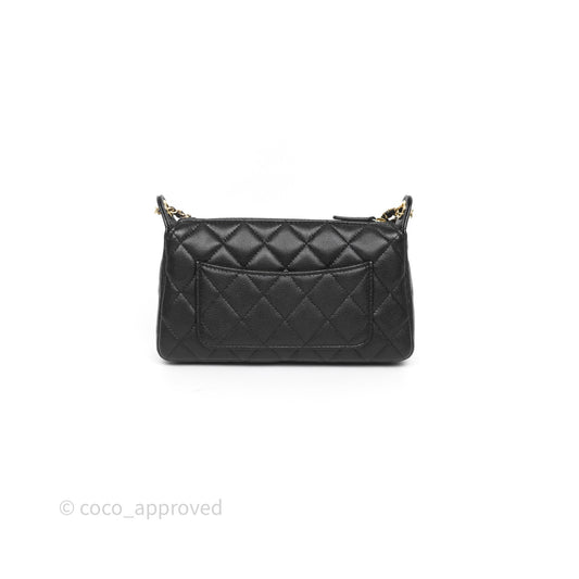 Chanel Clutch on Chain Black Caviar Gold Hardware 25A
