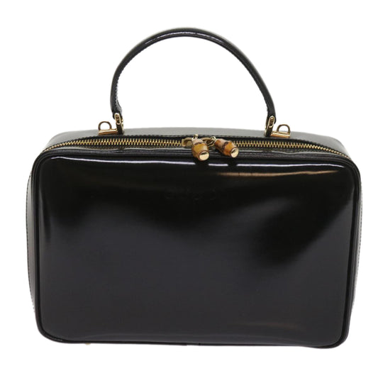 GUCCI Bamboo Hand Bag Patent leather 2way Black 000 2122 65052