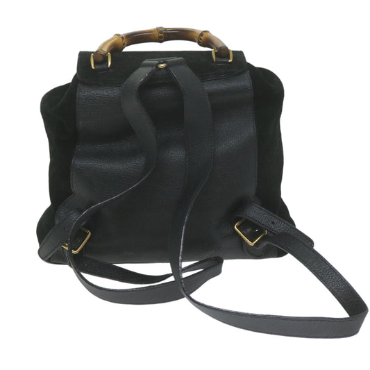 GUCCI Bamboo Backpack Suede Black 003 2058 0016 65431