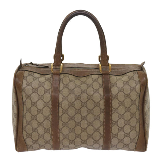 GUCCI GG Canvas Boston Bag PVC Beige 65579